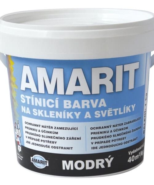 Amarit modrá tieniaca farba na skleníky a svetlíky. 