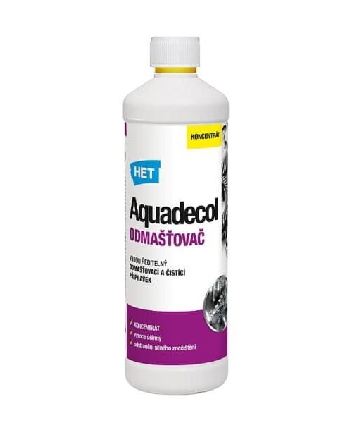 Aquadecol odmasťovač je koncentrát alkalického vodou riediteľného prípravku s povrchovo aktívnymi látkami, určený na odstraňovanie silného znečistenia z rôznych typov povrchov.