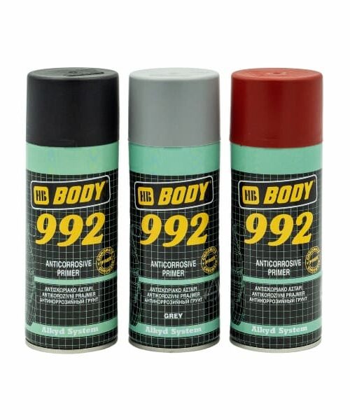 Body 992 antikorózny základný sprej je veľmi kvalitný, rýchloschnúci, antikorózny základ vhodný na kovové aj drevené povrchy.