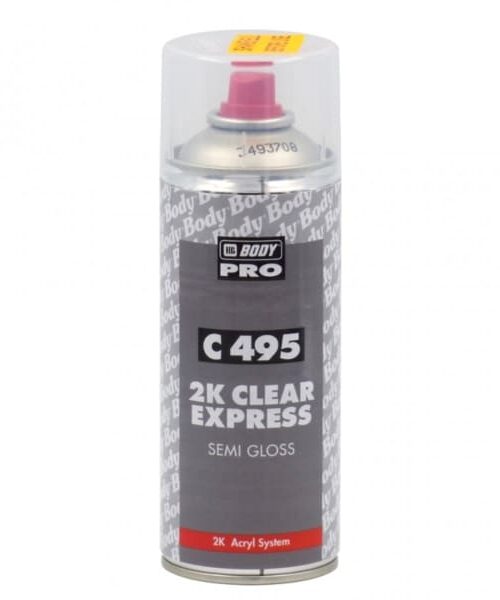 Body C495 2K HS pololesklý lak v spreji je extrémne rýchlo schnúci lak, so zvýšenou odolnosťou voči poškrabaniu. Na prelakovanie metalíz.