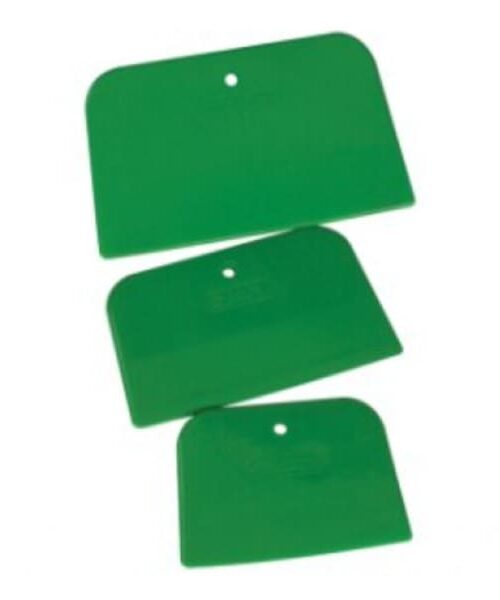 Body karosárske špachtle 3 ks- Sada troch elastických plastových stierok odolných voči rozpúšťadlám vhodných na nanášanie polyesterového tmelu.