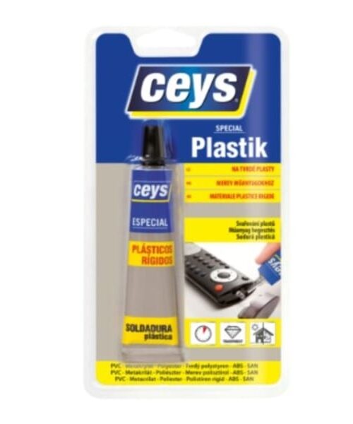 Ceys special plastik – na tvrdé plasty je zváracie lepidlo na spájanie tvrdých alebo tuhých plastov ako PVC, polyester alebo metakrylát.