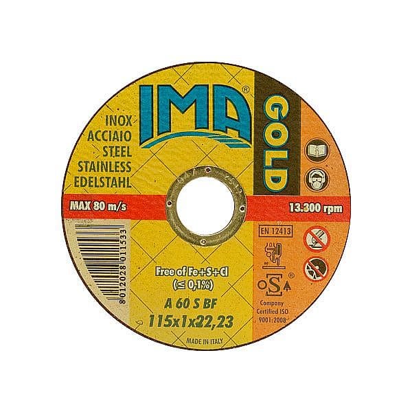 IMA kotúče sú kotúče priemyselnej kvality s vysokým výkonom, s nízkou prašnosťou. Priemer 125 mm. IMA Gold kotúče spĺňajú všetky najprísnejšie kritériá.
