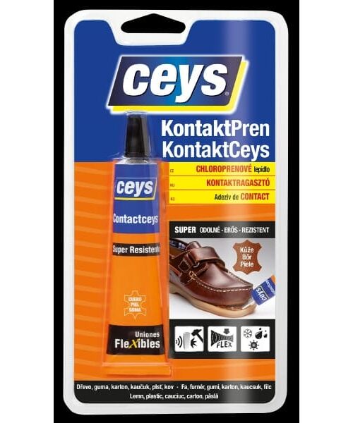 Ceys Kontaktpren je viacúčelové kontaktné lepidlo na báze neoprénu pre všeobecné použitie na spájanie veľkého množstva materiálov.