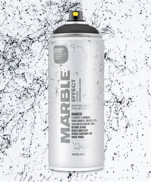 Montana Marble s mramorovým efektom je vysoko krycia farba v spreji pre klamne-realistický mramorový efekt. Mramorový efekt je tvorený veľmi jemne zafarbenými prameňmi farieb na povrchu predmetného objektu. Plocha, ktorá sa má nastriekať, nie je úplne zakrytá a zostane čiastočne viditeľná.
