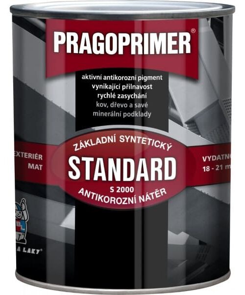 Pragoprimer Standard S2000 je základná farba pre široké použitie s vynikajúcimi antikoróznymi vlastnosťami a veľmi rýchlym schnutím.