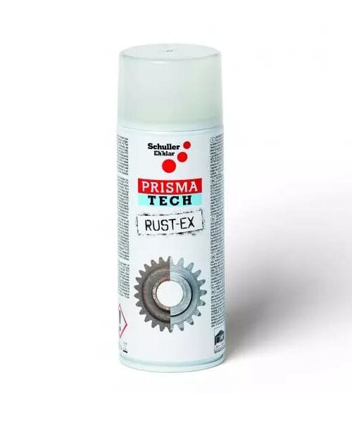 Prisma tech Rust-ex odstraňovač hrdze v spreji so 4 funkciami. Odstraňuje hrdzu, vysušuje, maže a chráni kov.
