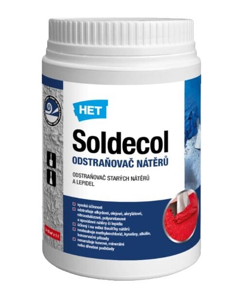 Soldecol odstraňovač starých náterov a lepidiel je vysoko účinný prípravok k odstraňovaniu starých náterov a lepidiel z podkladov.