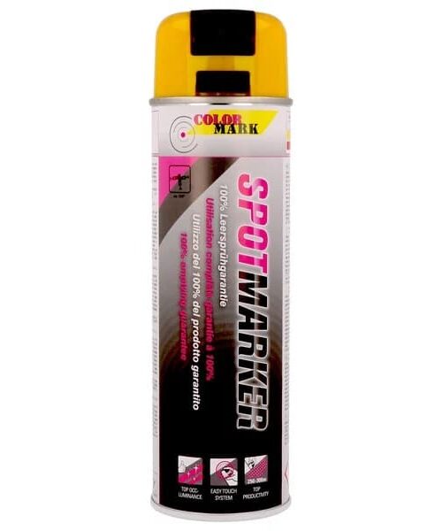 Dupli Color Spotmarker Značkovací sprej je profesionálny značkovací sprej pre stavebníctvo a zememeračstvo, vytyčovanie trás a značenie vozoviek.