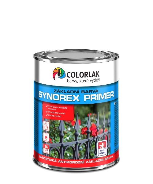 SYNOREX primer S 2000 je základná farba s vysokou antikoróznou ochranou na železné kovy a liatiny na vonkajšie aj vnútorné použitie.