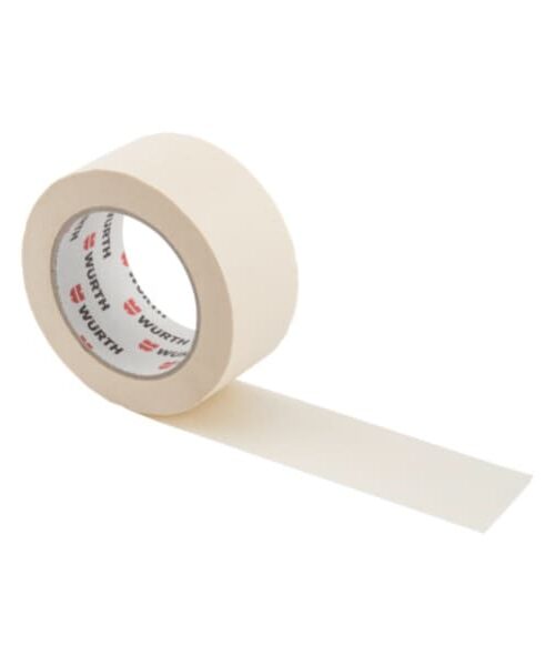 WÜRTH krepová maskovacia páska na všeobecné krycie práce v stavebníctve, vo vozidle a maliarske práce, napríklad na natieraných kovoch, skle, pochrómovaných dieloch a gume.
