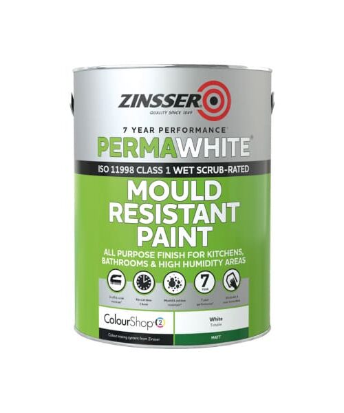 Zinsser PermaWhite je vysoko odolná akrylová interiérová farba, špeciálne vyvinutá pre renováciu a ochranu vnútorných priestorov. Zaschnutý náter pôsobí proti degradácií hubami a plesňami.